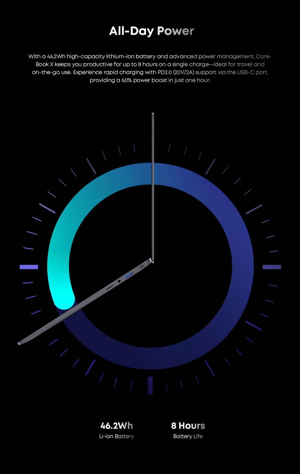 CHUWI CoreBook X Ordinateur portable, &eacute;cran 14 pouces 2160*1440, Intel Core i3-1220P, 16GB RAM 512 SSD, WiFi 6 Bluetooth 5.2, batterie 4000mAh, 1*Type-C complet, 2*USB3.0, 1*HDMI 1.4, 1*emplacement pour carte TF, 1*prise casque