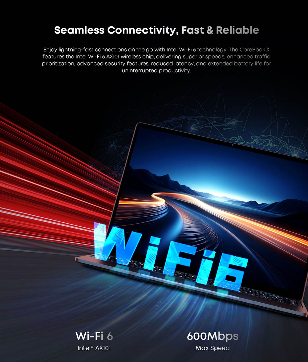 CHUWI CoreBook X Ordinateur portable, &eacute;cran 14 pouces 2160*1440, Intel Core i3-1220P, 16GB RAM 512 SSD, WiFi 6 Bluetooth 5.2, batterie 4000mAh, 1*Type-C complet, 2*USB3.0, 1*HDMI 1.4, 1*emplacement pour carte TF, 1*prise casque