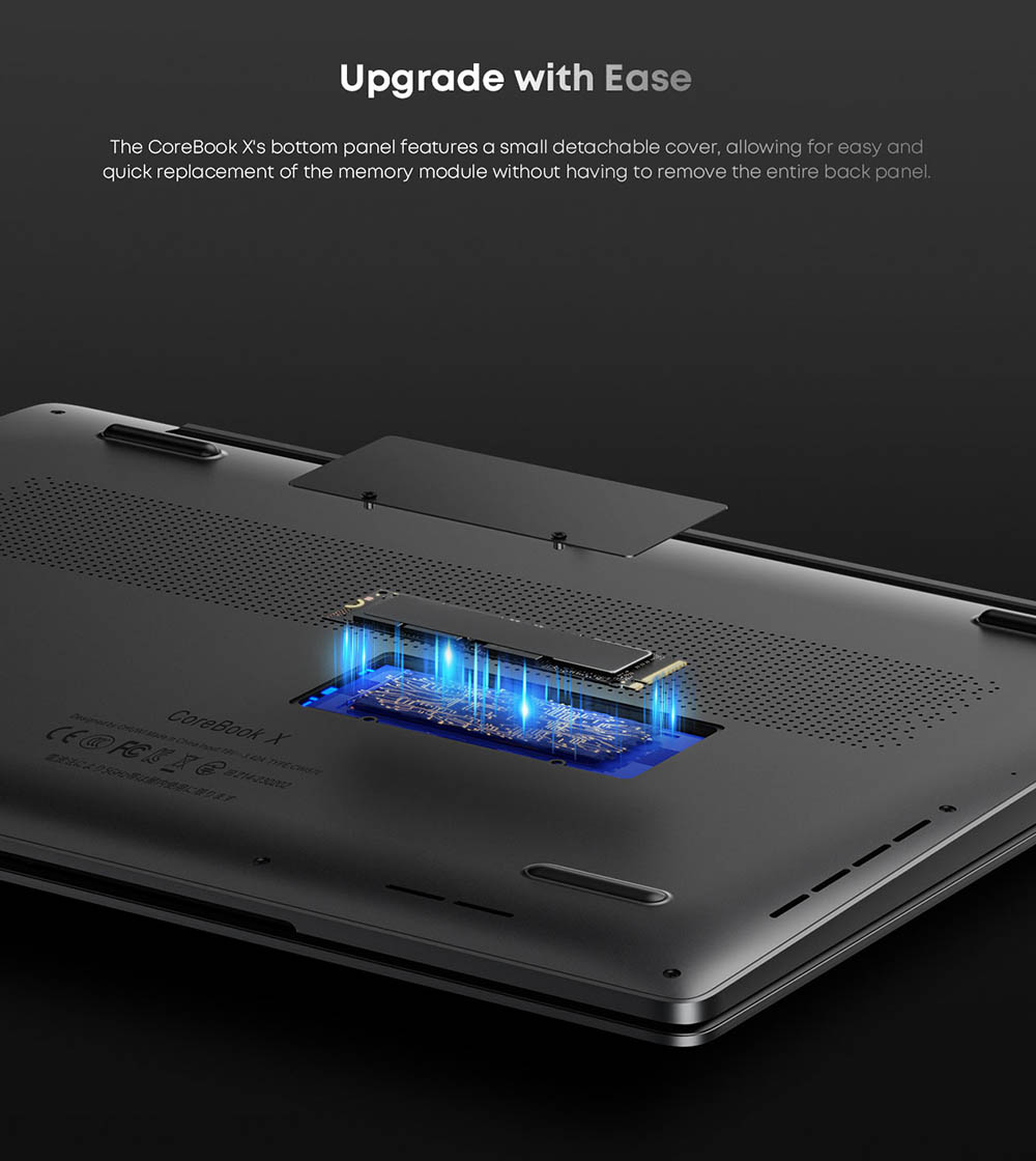 CHUWI CoreBook X Ordinateur portable, &eacute;cran 14 pouces 2160*1440, Intel Core i3-1220P, 16GB RAM 512 SSD, WiFi 6 Bluetooth 5.2, batterie 4000mAh, 1*Type-C complet, 2*USB3.0, 1*HDMI 1.4, 1*emplacement pour carte TF, 1*prise casque