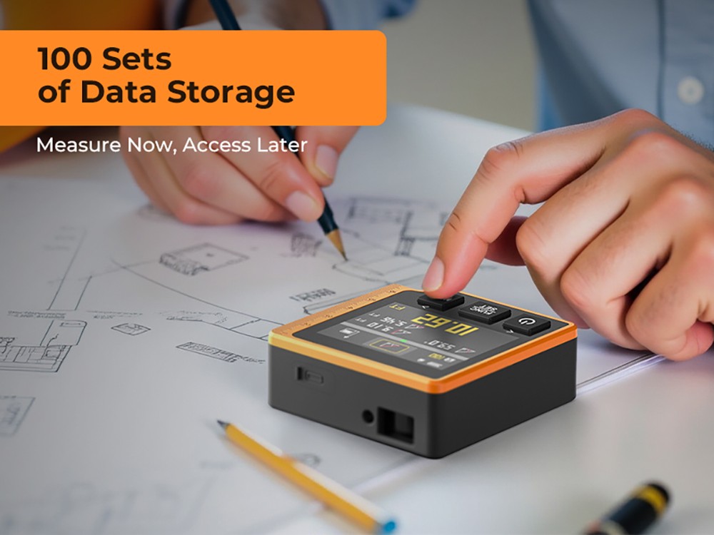 CIGMAN CD-80 Laser Tape Measure, 262ft/80m Measurement, 6 Units Switchable, 1000mAh Rechargeable Battery