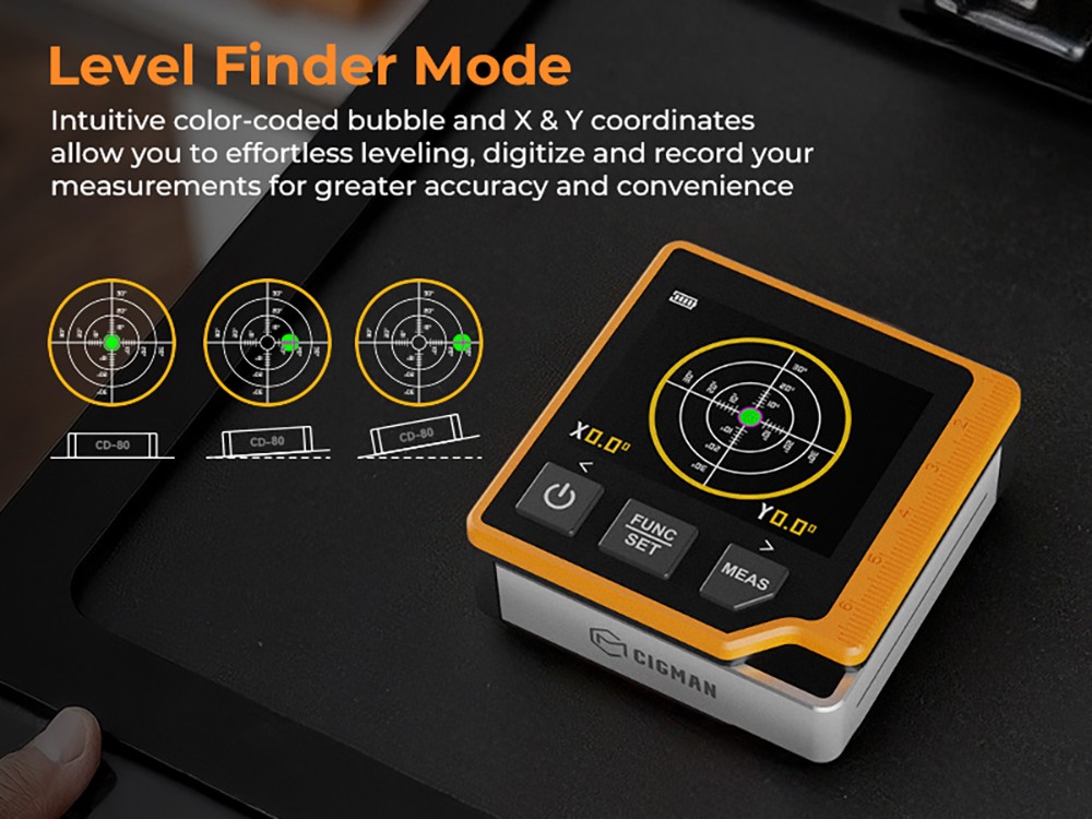 CIGMAN CD-80 Laser Tape Measure, 262ft/80m Measurement, 6 Units Switchable, 1000mAh Rechargeable Battery