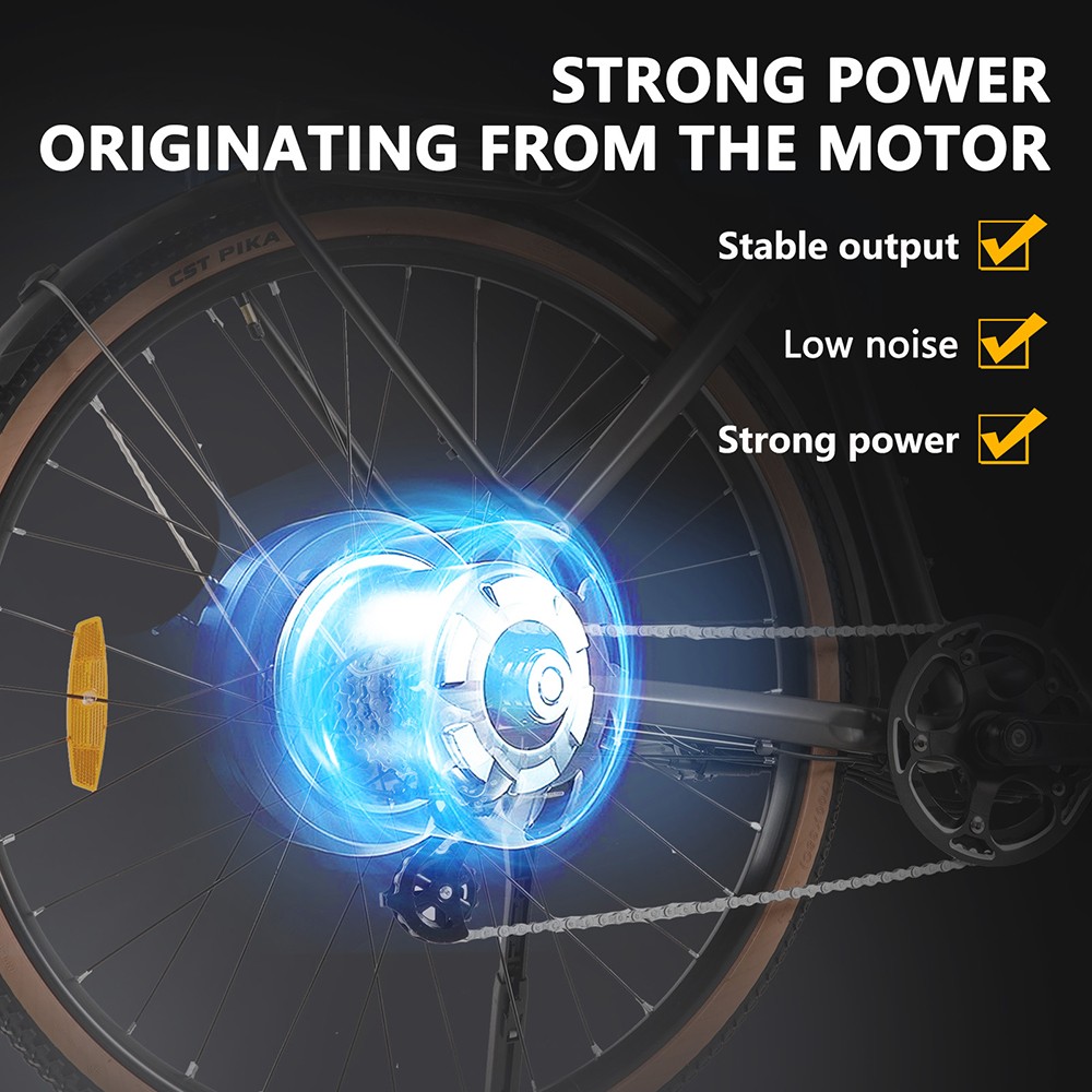 Elektrobicykel CMACEWHEEL F700-1, 250W motor, 36V 10Ah batéria, pneumatiky 700*38C, max. rýchlosť 25 km/h, dojazd 80 km, hydraulické kotúčové brzdy, Shimano 8 rýchlostí - sivý