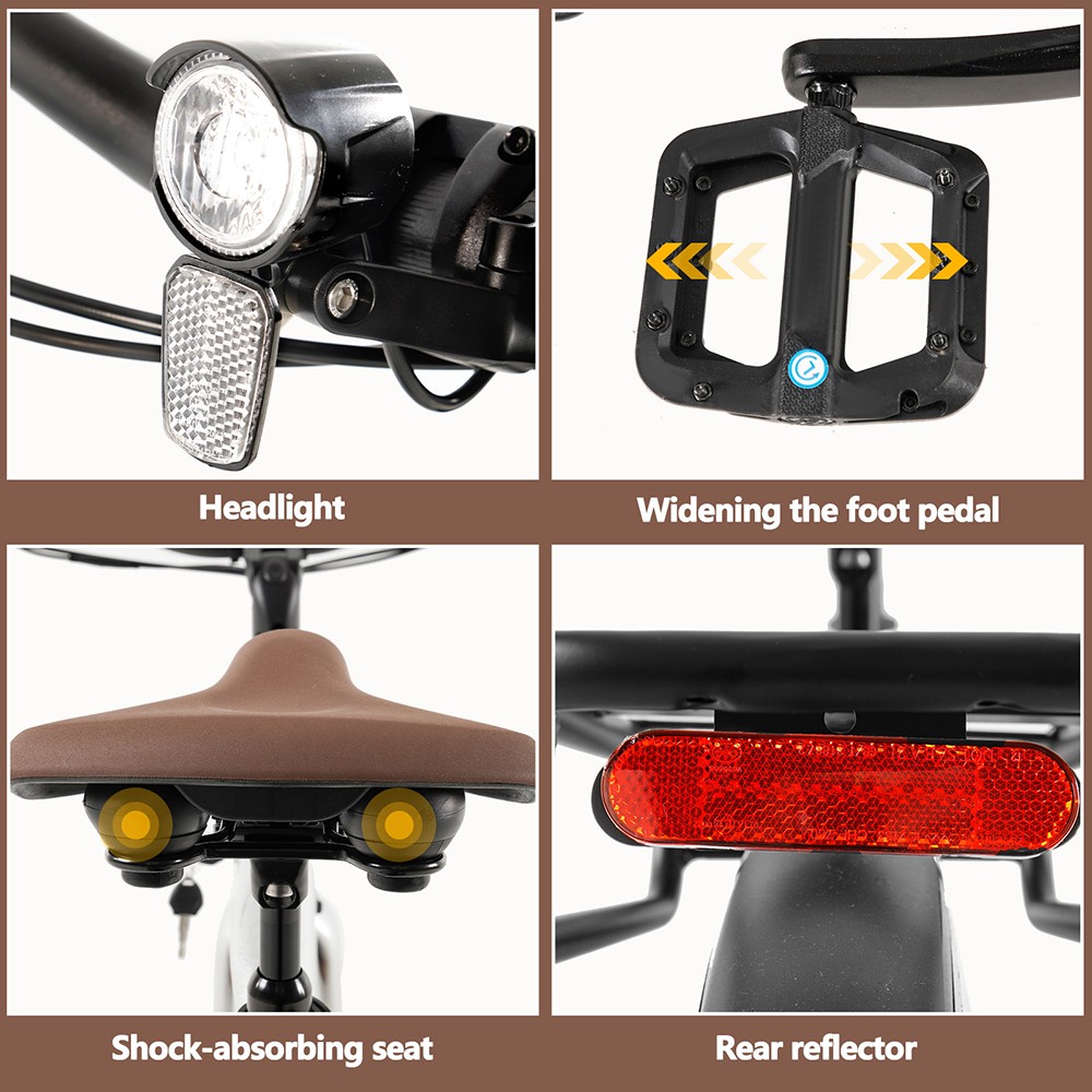 Elektrobicykel CMACEWHEEL F700-1, 250W motor, 36V 10Ah batéria, pneumatiky 700*38C, max. rýchlosť 25 km/h, dojazd 80 km, hydraulické kotúčové brzdy, Shimano 8 rýchlostí - sivý