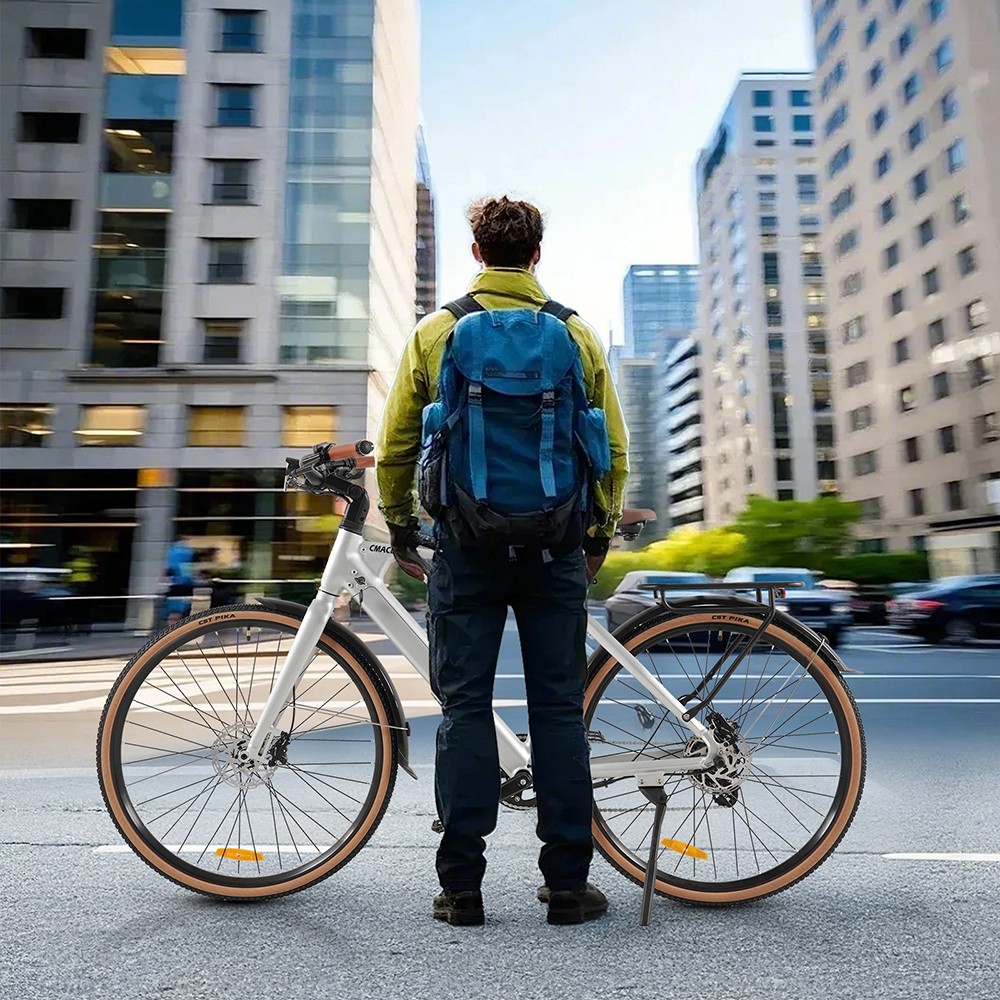 Elektrobicykel CMACEWHEEL F700-2, 250W motor, 36V 10Ah batéria, pneumatiky 700*38C, max. rýchlosť 25 km/h, dojazd 80 km, hydraulické kotúčové brzdy, Shimano 8 rýchlostí - strieborný