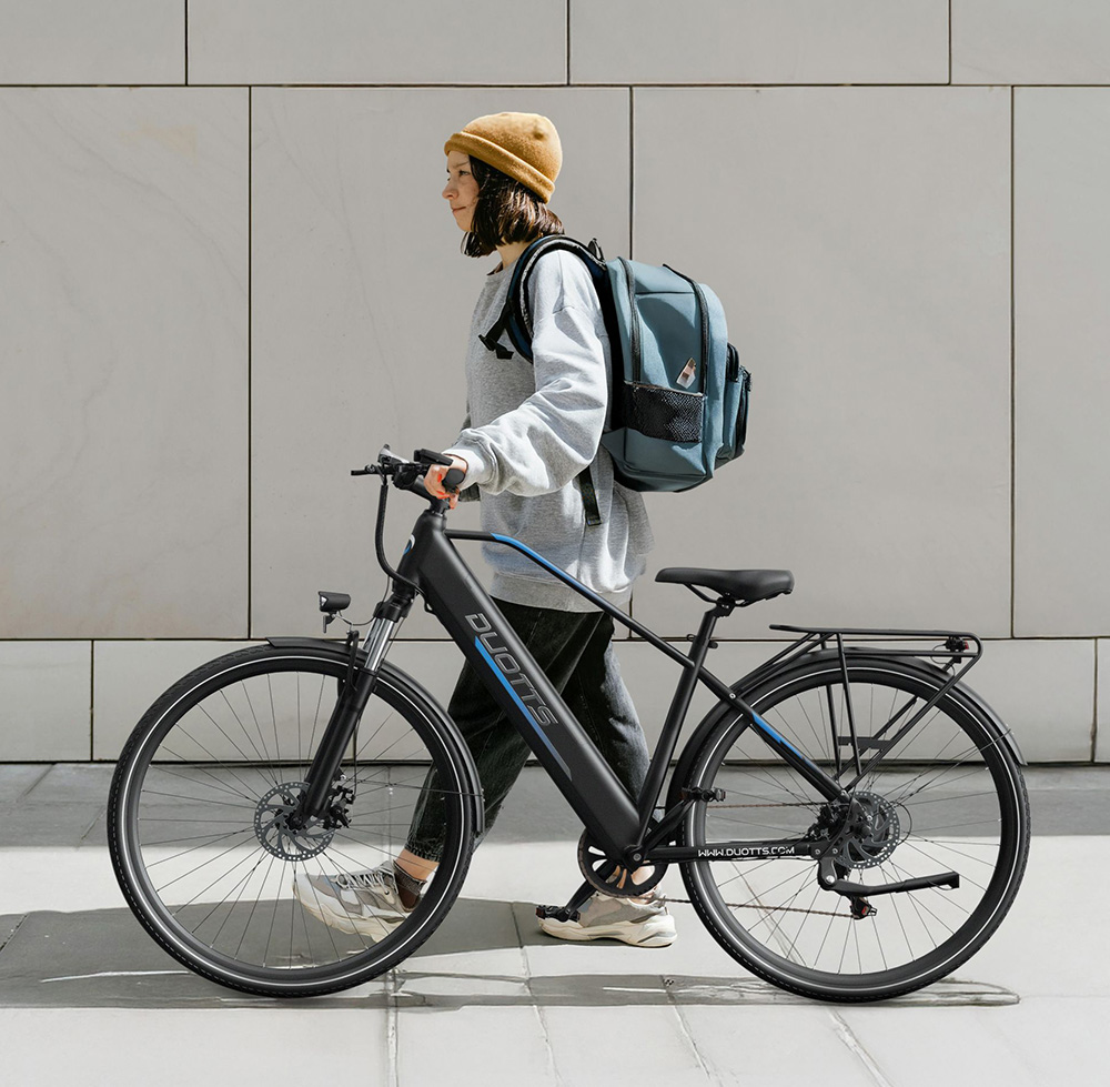 DUOTTS C29 Lite Elektrofahrrad, 250W Motor, 36V 13Ah Batterie, 27 Zoll Reifen, 25 km/h H&ouml;chstgeschwindigkeit, 65 km Reichweite, mechanische Scheibenbremsen, Vorderradfederung, Shimano 7-Gang