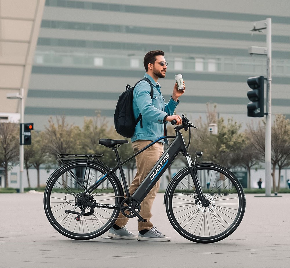 DUOTTS C29 Lite Elektrofahrrad, 250W Motor, 36V 13Ah Batterie, 27 Zoll Reifen, 25 km/h H&ouml;chstgeschwindigkeit, 65 km Reichweite, mechanische Scheibenbremsen, Vorderradfederung, Shimano 7-Gang