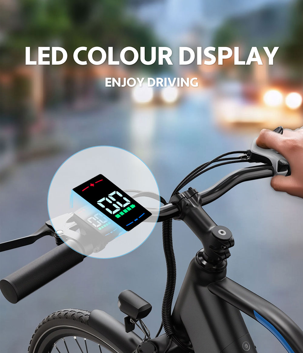 DUOTTS C29 Lite Elektrofahrrad, 250W Motor, 36V 13Ah Batterie, 27 Zoll Reifen, 25 km/h H&ouml;chstgeschwindigkeit, 65 km Reichweite, mechanische Scheibenbremsen, Vorderradfederung, Shimano 7-Gang