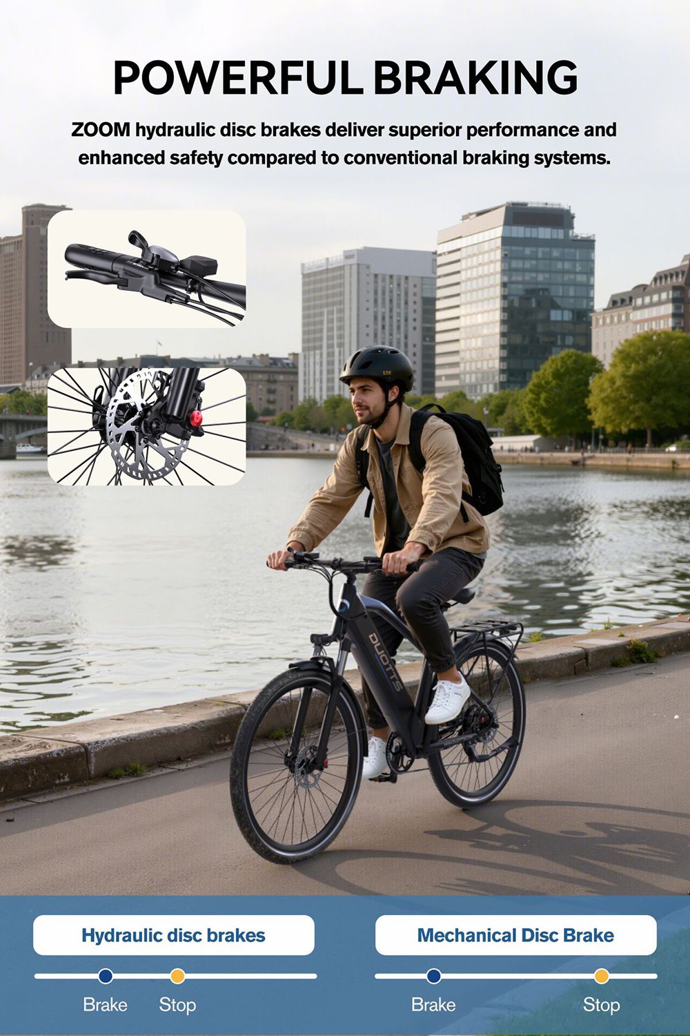 DUOTTS C29 Max Elektrofahrrad, 250-W-Motor, 48-V-18-Ah-Akku, 29-Zoll-Reifen, 25 km/h H&ouml;chstgeschwindigkeit, 120 km Reichweite, hydraulische Scheibenbremsen, Vorderradgabelfederung, Shimano 7-Gang