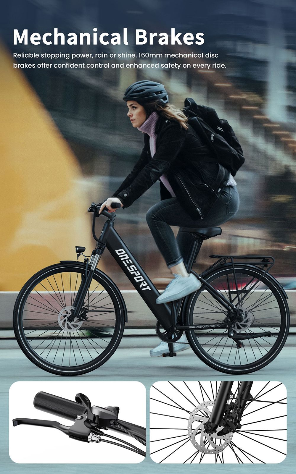 DUOTTS OT12 Electric Bike, 250W Motor, 36V 13Ah Battery, 27.5 palcové pneumatiky, max. rýchlosť 25km/h, dojazd 65km, predné & zadné mechanické kotúčové brzdy, predná odpružená vidlica, Shimano 7 rýchlostí - sivá