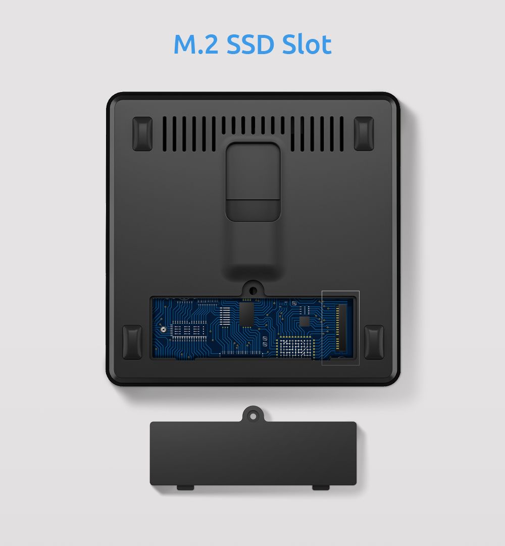 ERVPES B20E Mini PC, Intel J3710 4 jadrá max. 2,64GHz, 8GB RAM 128GB SSD, Dual Screen Display, WiFi 5 Bluetooth 5.0, 2*USB3.0, 2*USB2.0, 1*Slot na kartu micro SD, 1*HDMI, 1*VGA, 1*RJ45, 1*Slúchadlový konektor