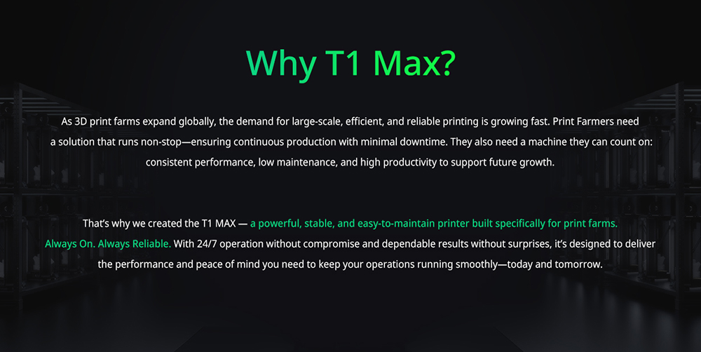 Flsun T1 Max 3D Printer, 1000mm/s Printing Speed, 300mmx297mm Build Volume, 300℃ High-temp Hotend, 0.1mm Precision, Auto-Leveling, Cluster Control, Dual Band 2.4G/5G WiFi 6, Compatible with PLA/PETG/TPU