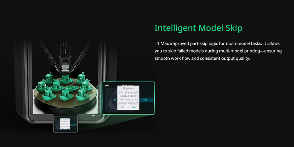 Flsun T1 Max 3D Printer, 1000mm/s Printing Speed, 300mmx297mm Build Volume, 300℃ High-temp Hotend, 0.1mm Precision, Auto-Leveling, Cluster Control, Dual Band 2.4G/5G WiFi 6, Compatible with PLA/PETG/TPU