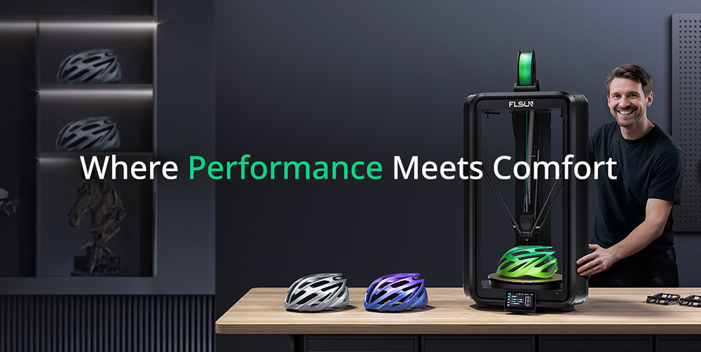 Flsun T1 Max 3D Printer, 1000mm/s Printing Speed, 300mmx297mm Build Volume, 300℃ High-temp Hotend, 0.1mm Precision, Auto-Leveling, Cluster Control, Dual Band 2.4G/5G WiFi 6, Compatible with PLA/PETG/TPU