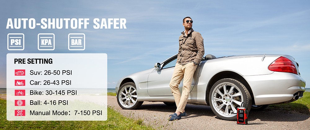 GOOLOO A3 3000A 12V Car Jump Starter with 150PSI Tire Inflator, 35L/Min Air Flow, Power Bank & LED Display, For 9L Gas and 6.5L Diesel Vehicles