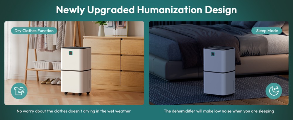 HUMILABS OL12-BD023F Tragbarer Luftentfeuchter f&uuml;r den Heimgebrauch, 12 l Entfeuchtungskapazit&auml;t, 3 Modi, automatisches Abtauen, 12-Stunden-Timer, LED-Touchscreen, ger&auml;uscharm, W&auml;schetrocknung