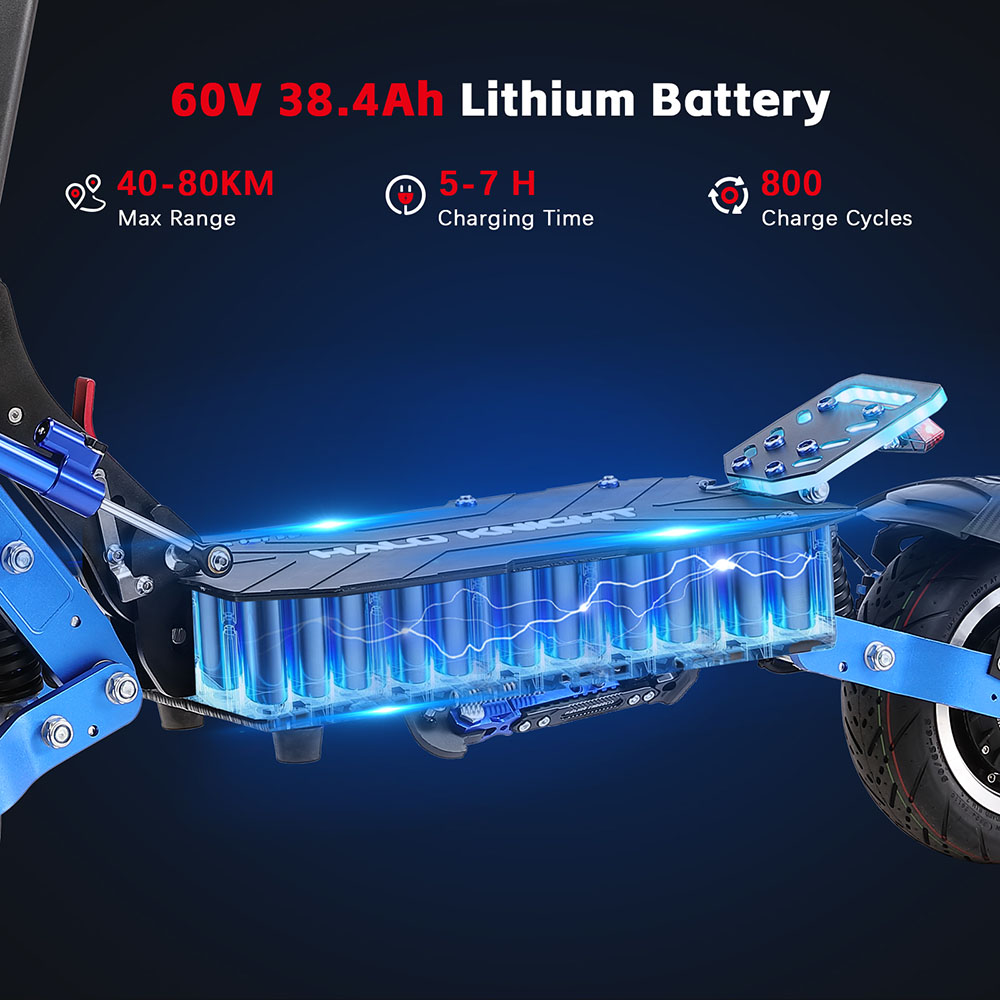 Halo Knight T108 Pro (Version 2025) Elektroroller, 2 x 3000 W Motor, 60 V 38,4 Ah Akku, 11 Zoll Reifen, 95 km/h H&ouml;chstgeschwindigkeit, 80 km Reichweite, doppelte hydraulische Bremsen, Federung vorne und hinten