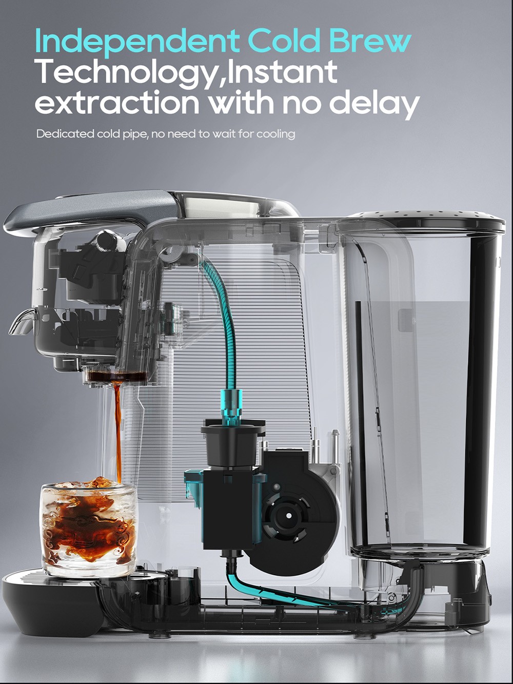 HiBREW H6 Machine &agrave; caf&eacute; &agrave; capsules 4-en-1, D&eacute;tente automatique de la pression, Compatible avec NES/DG/KCUP/Caf&eacute; moulu, Pr&eacute;-infusion et extraction &agrave; froid instantan&eacute;e, Minuterie 24H, Contr&ocirc;le de temp&eacute;rature PID intelligent