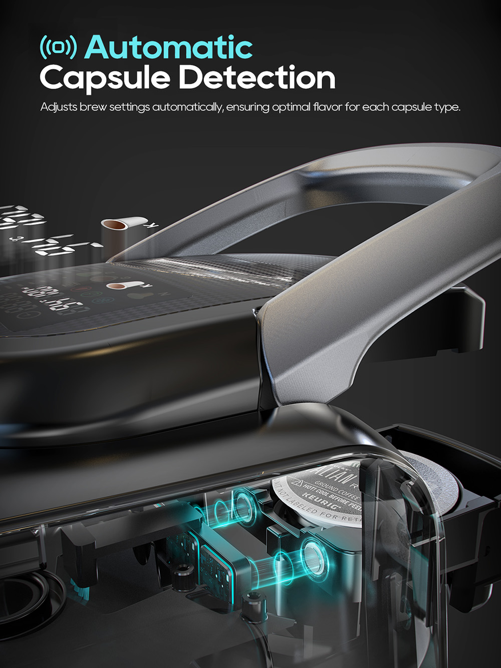 HiBREW H6 Machine &agrave; caf&eacute; &agrave; capsules 4-en-1, D&eacute;tente automatique de la pression, Compatible avec NES/DG/KCUP/Caf&eacute; moulu, Pr&eacute;-infusion et extraction &agrave; froid instantan&eacute;e, Minuterie 24H, Contr&ocirc;le de temp&eacute;rature PID intelligent