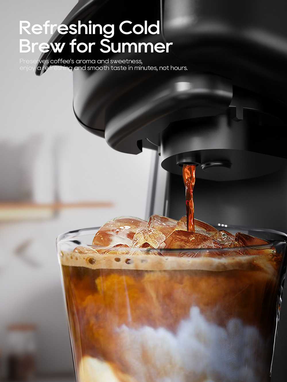 HiBREW H6 4-in-1 Multi-Capsule Espresso Coffee Machine, Automatic Pressure Release, Compatible with NES/DG/KCUP/Ground Coffee, Pre-Infusion & Instant Cold Brew, 24H Timer, Smart PID Temperature Control