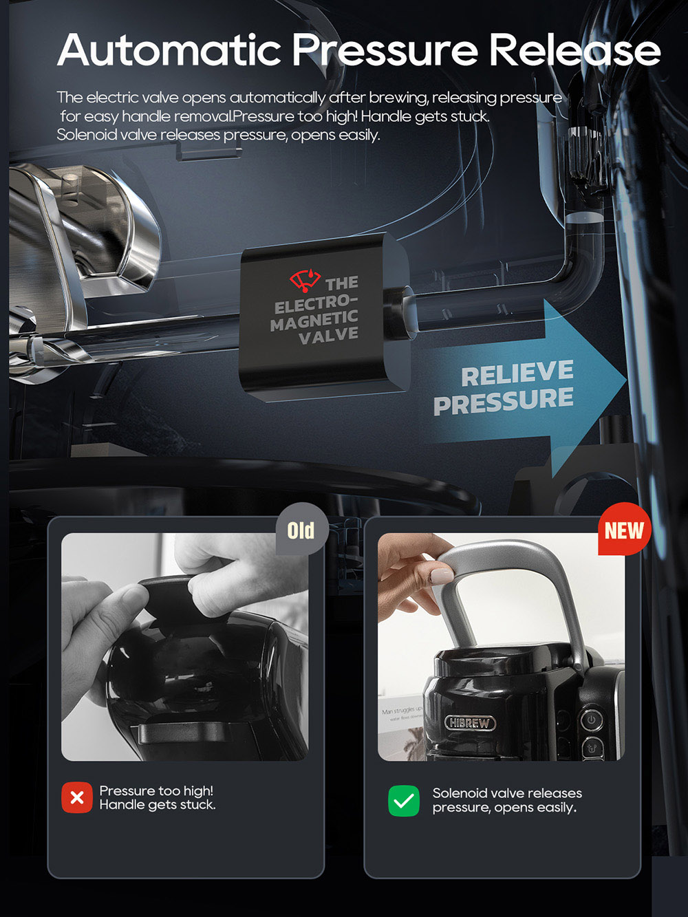 HiBREW H6 4-in-1 Multi-Capsule Espresso Coffee Machine, Automatic Pressure Release, Compatible with NES/DG/KCUP/Ground Coffee, Pre-Infusion & Instant Cold Brew, 24H Timer, Smart PID Temperature Control