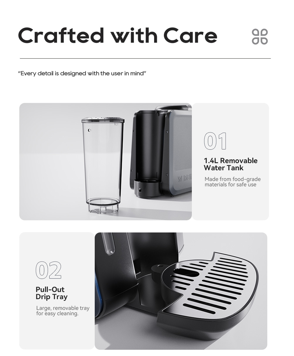 HiBREW H6 4-in-1 Multi-Capsule Espresso Coffee Machine, Automatic Pressure Release, Compatible with NES/DG/KCUP/Ground Coffee, Pre-Infusion & Instant Cold Brew, 24H Timer, Smart PID Temperature Control