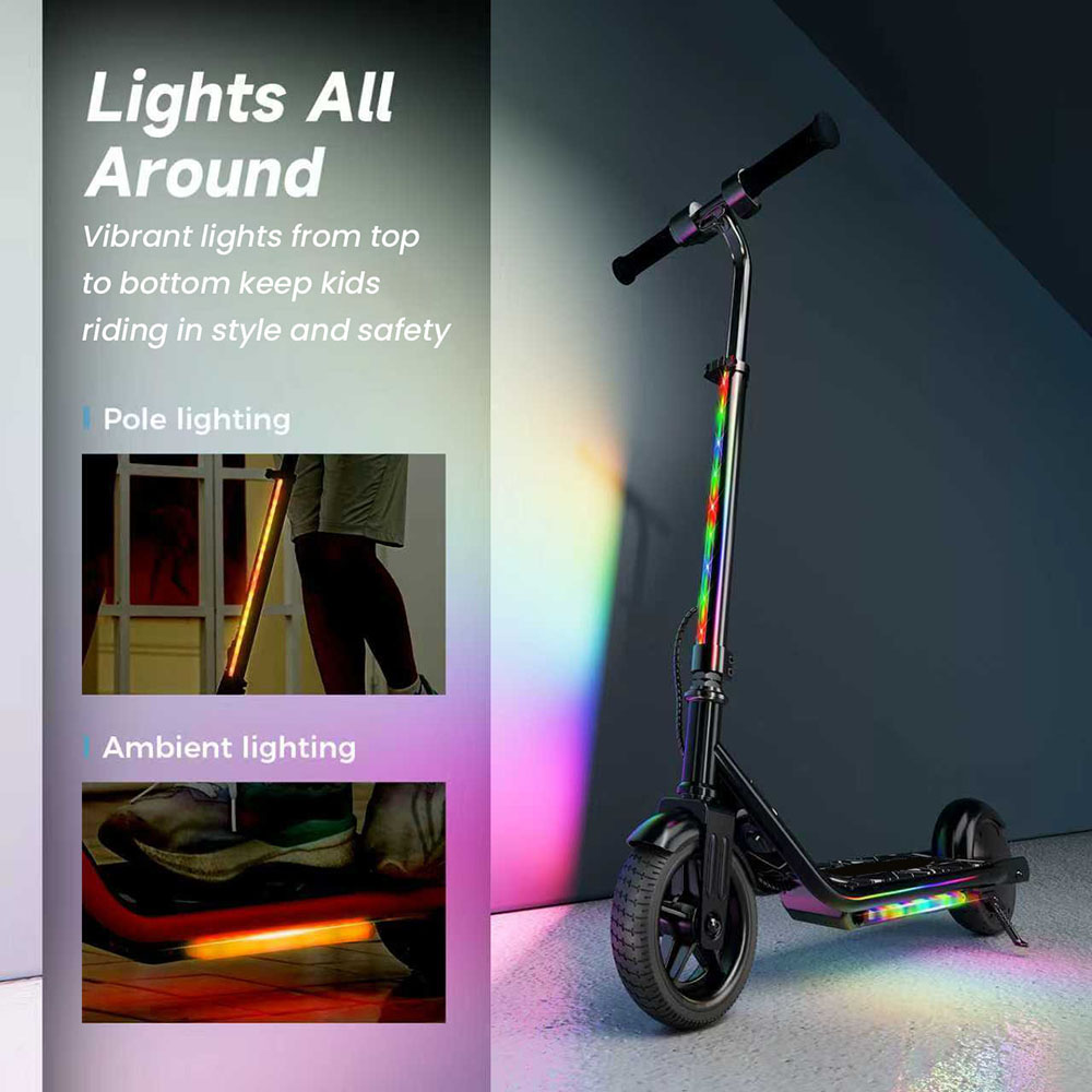 K2 Pro Gyerek Elektromos Roller, 150 W-os Motor, 18 V 2,6 Ah Akkumul&aacute;tor, 15 km/h Max Sebess&eacute;g, E-f&eacute;k &eacute;s L&aacute;bf&eacute;k, M&aacute;gneses T&ouml;lt&eacute;s, LED Kijelző - Narancss&aacute;rga