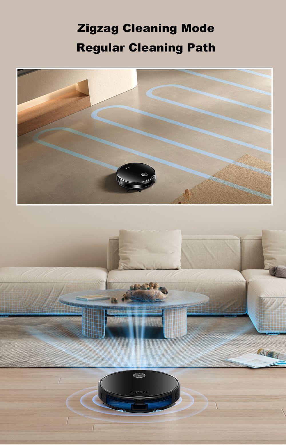 Liectroux C7 Roboter-Staubsauger und Wischmopp-Kombination, 6000 Pa starke Saugkraft, Smart Mapping, WiFi-App und Fernbedienung, b&uuml;rstenloser Motor, funktioniert mit Alexa und Google Assistant, ideal f&uuml;r Tierhaare/Teppiche/Hartb&ouml;den