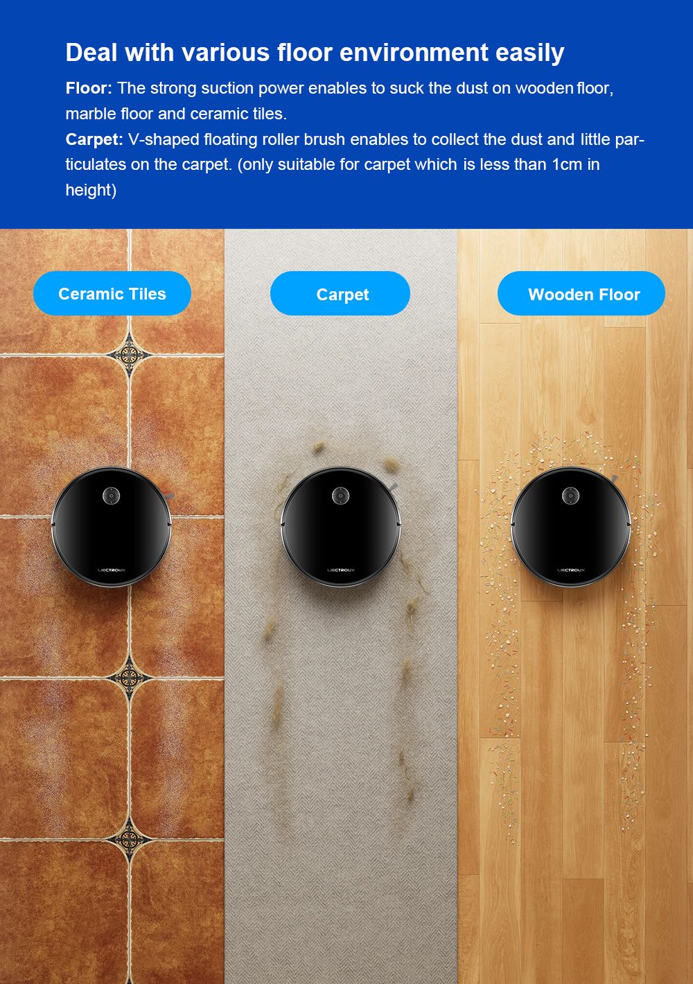 Liectroux C7 Roboter-Staubsauger und Wischmopp-Kombination, 6000 Pa starke Saugkraft, Smart Mapping, WiFi-App und Fernbedienung, b&uuml;rstenloser Motor, funktioniert mit Alexa und Google Assistant, ideal f&uuml;r Tierhaare/Teppiche/Hartb&ouml;den
