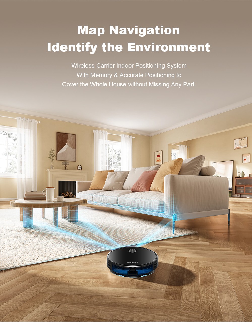 Liectroux C7 Roboter-Staubsauger und Wischmopp-Kombination, 6000 Pa starke Saugkraft, Smart Mapping, WiFi-App und Fernbedienung, b&uuml;rstenloser Motor, funktioniert mit Alexa und Google Assistant, ideal f&uuml;r Tierhaare/Teppiche/Hartb&ouml;den