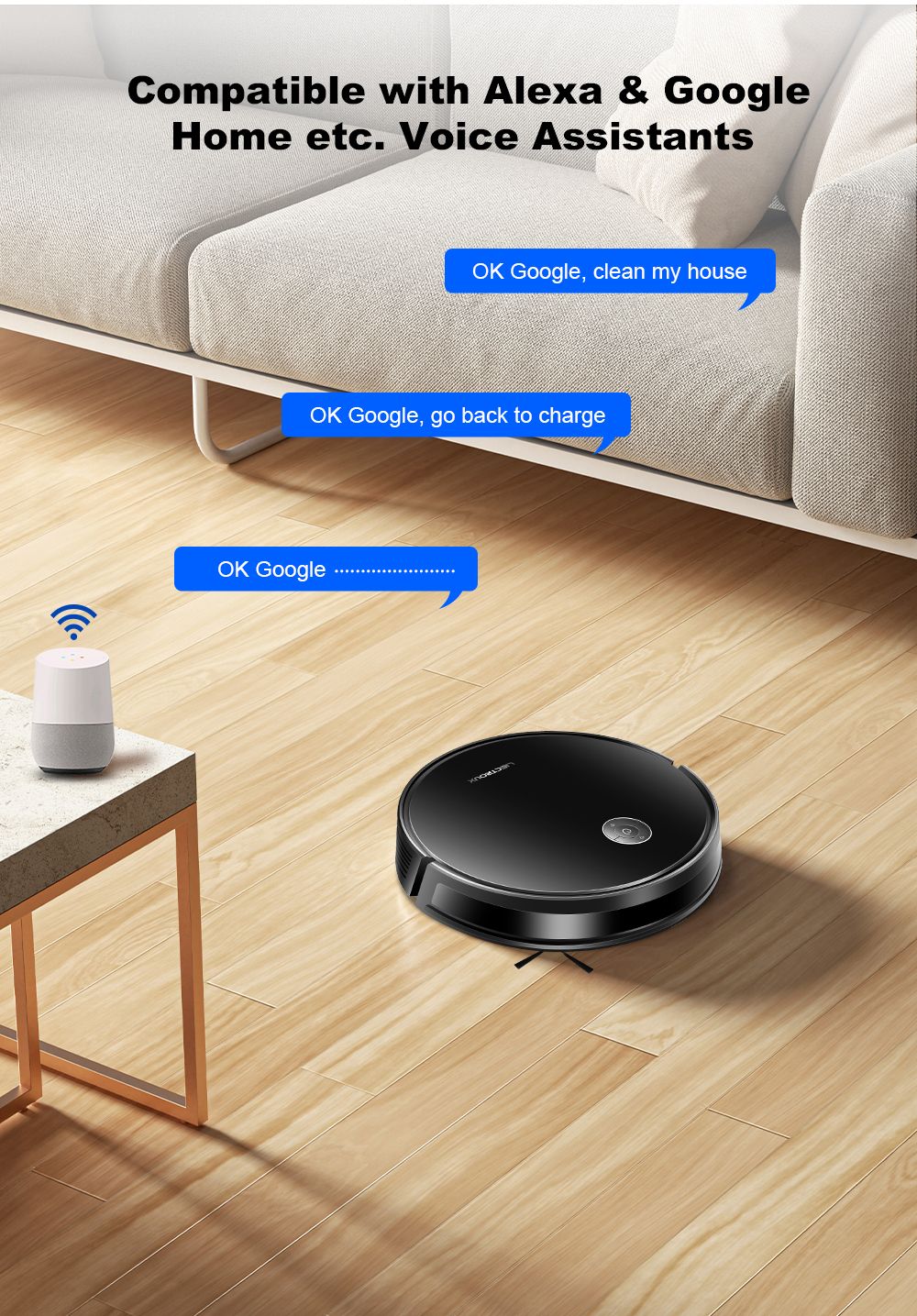 Liectroux C7 Roboter-Staubsauger und Wischmopp-Kombination, 6000 Pa starke Saugkraft, Smart Mapping, WiFi-App und Fernbedienung, b&uuml;rstenloser Motor, funktioniert mit Alexa und Google Assistant, ideal f&uuml;r Tierhaare/Teppiche/Hartb&ouml;den