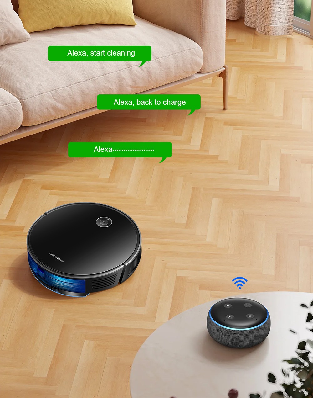 Liectroux C7 Roboter-Staubsauger und Wischmopp-Kombination, 6000 Pa starke Saugkraft, Smart Mapping, WiFi-App und Fernbedienung, b&uuml;rstenloser Motor, funktioniert mit Alexa und Google Assistant, ideal f&uuml;r Tierhaare/Teppiche/Hartb&ouml;den