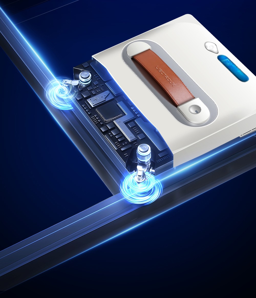 Liectroux S11 Fensterputzroboter, 8000 Pa starke Saugkraft, 4-Wege-Wasserspr&uuml;hautomatik, intelligente Navigation mit mehreren Reinigungsmodi, Multi-Sicherheitssystem mit Backup-Akku und Seil, Tuya-App und Fernbedienung, Sprachansagen