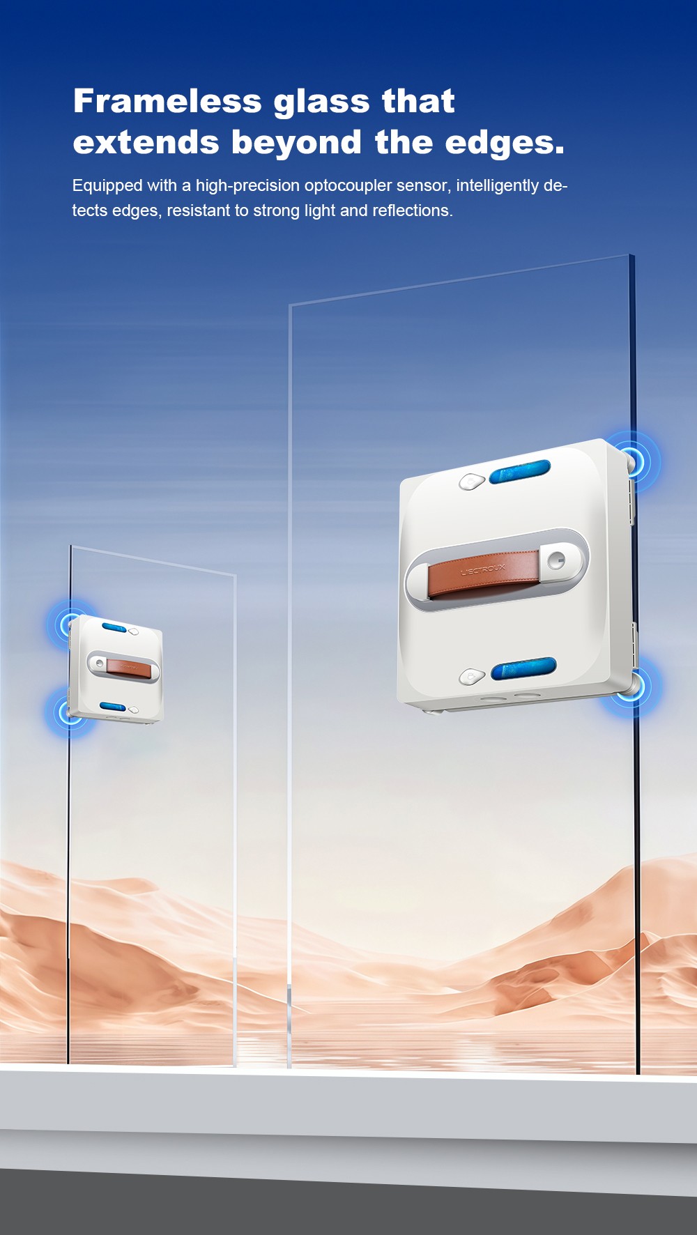 Liectroux S11 Fensterputzroboter, 8000 Pa starke Saugkraft, 4-Wege-Wasserspr&uuml;hautomatik, intelligente Navigation mit mehreren Reinigungsmodi, Multi-Sicherheitssystem mit Backup-Akku und Seil, Tuya-App und Fernbedienung, Sprachansagen
