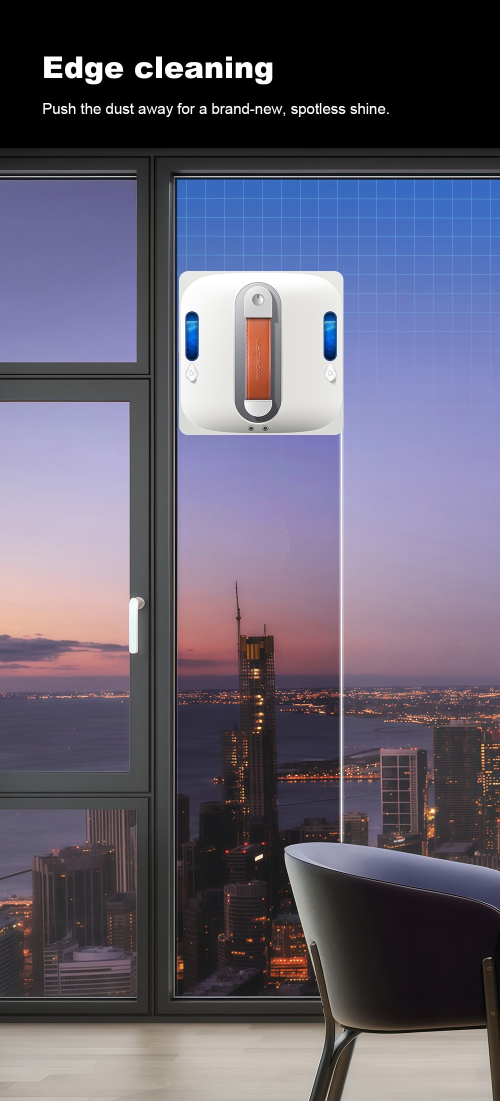 Liectroux S11 Fensterputzroboter, 8000 Pa starke Saugkraft, 4-Wege-Wasserspr&uuml;hautomatik, intelligente Navigation mit mehreren Reinigungsmodi, Multi-Sicherheitssystem mit Backup-Akku und Seil, Tuya-App und Fernbedienung, Sprachansagen