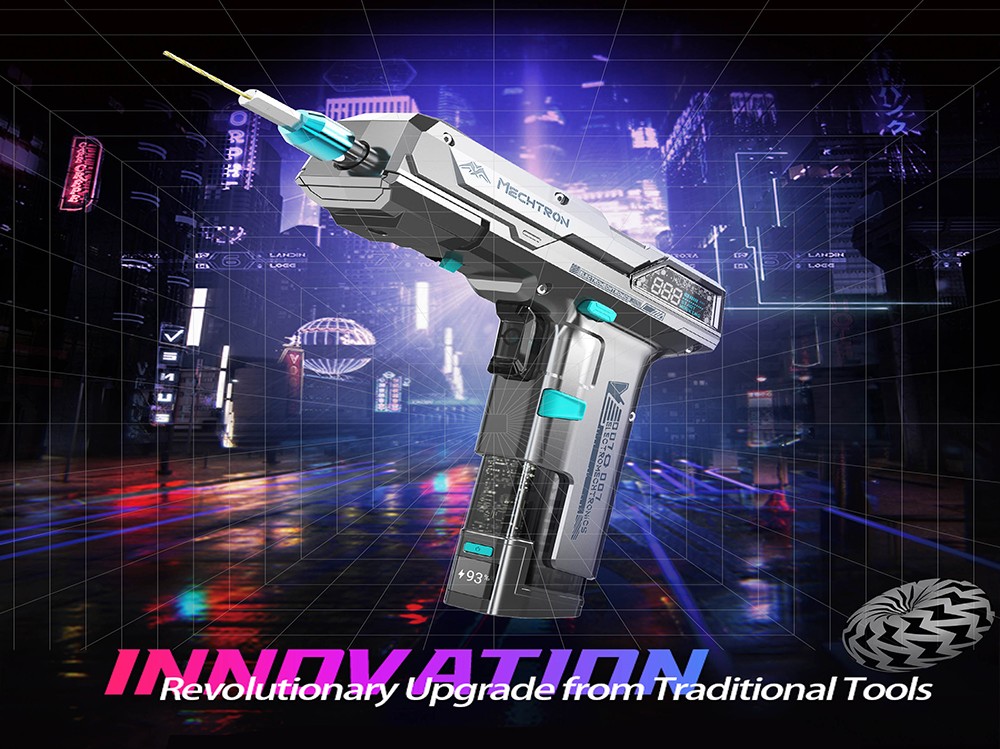 MECHTRON TL-G007S PRO Schlagbohrmaschine, 2 Geschwindigkeiten, 1 s Wake & Respond, 2000 mAh Akku, intelligente KI-Steuerung, LED-Display, 2-in-1 Elektroschrauber & Bohrmaschine