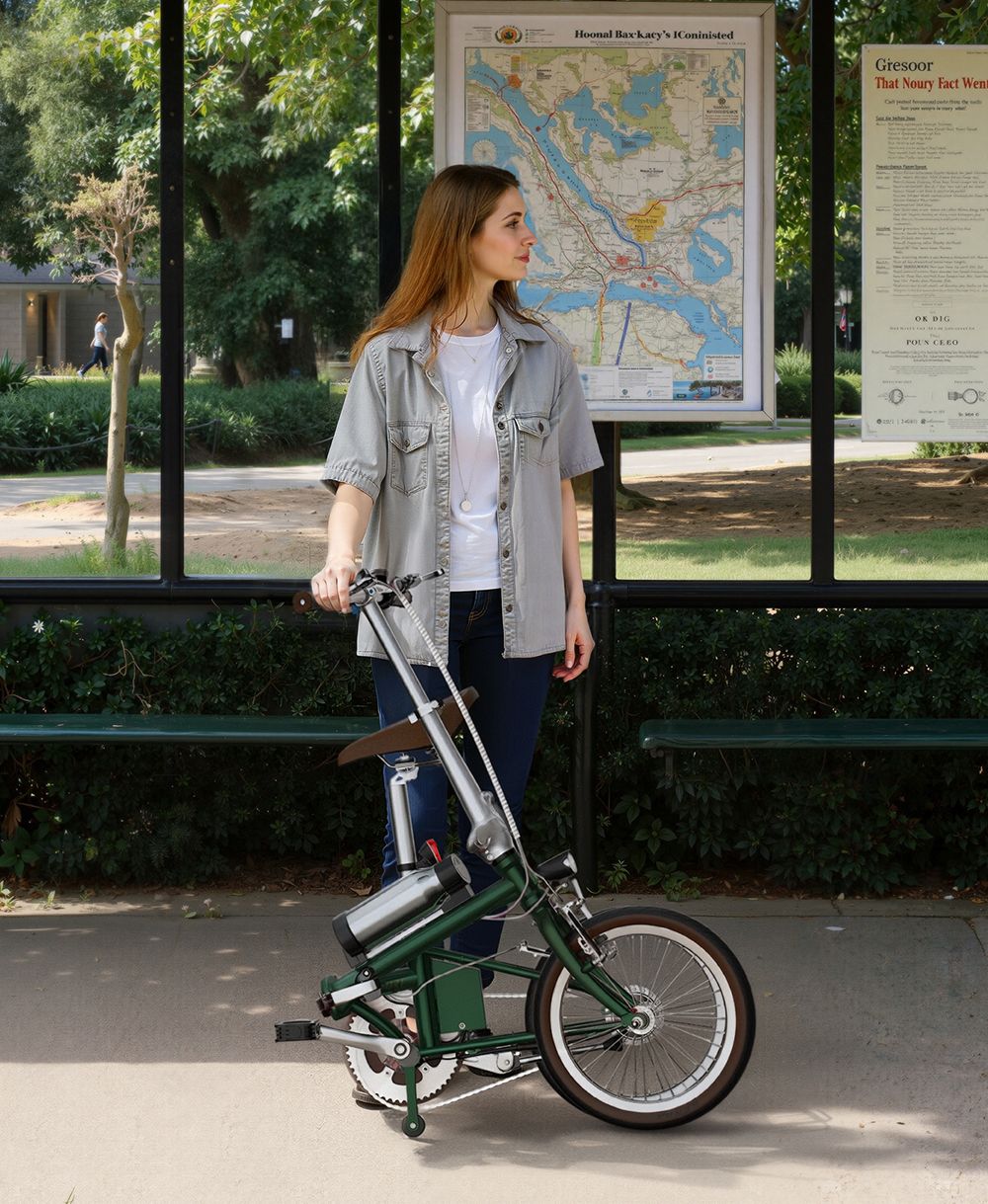 ONESPORT OT02 Folding Electric Bike, 250W Motor, 36V 5.2Ah Battery, 16 inch Tires, 25km/h Max Speed, 25km Range, V-type Brake - Green