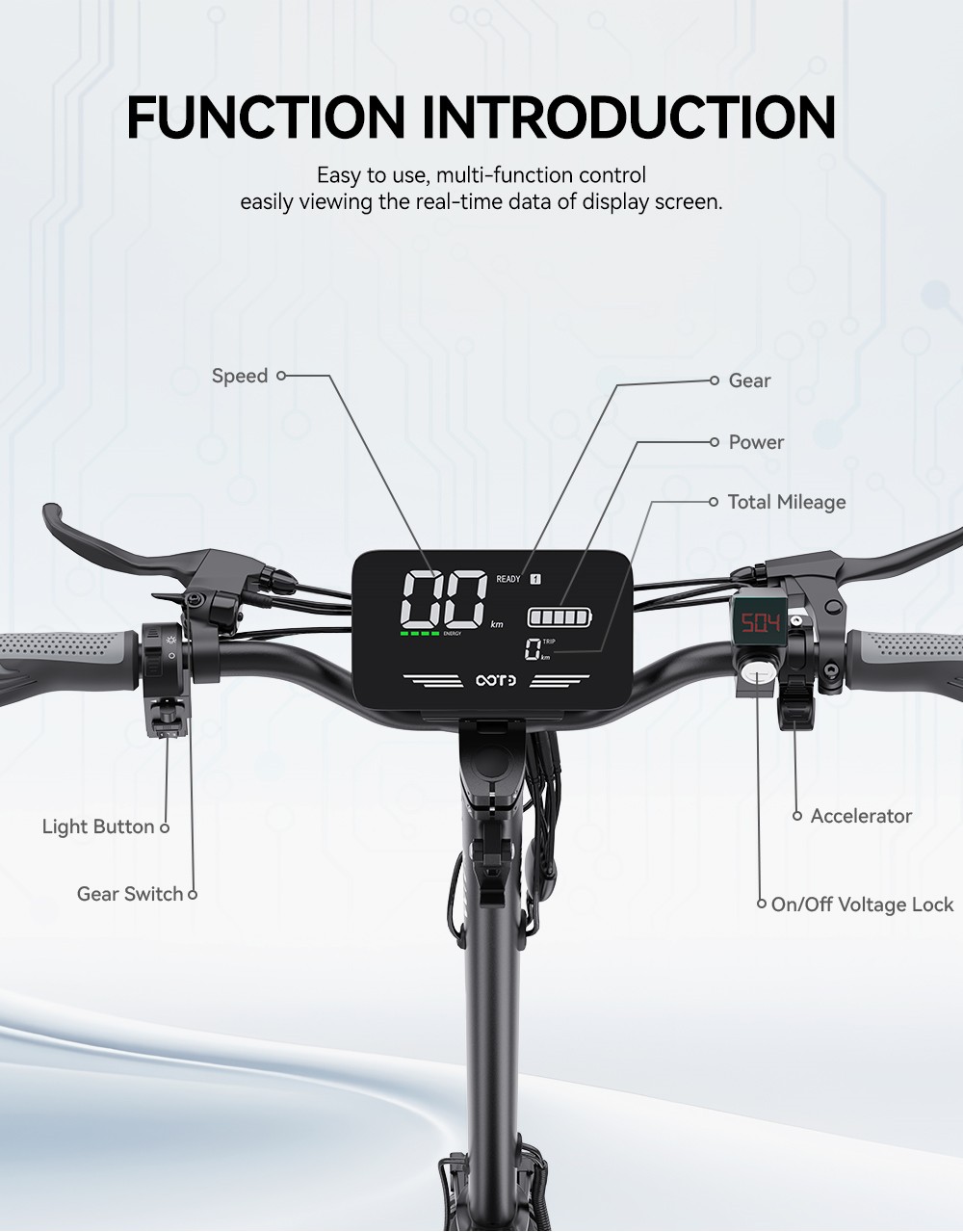 OOTD T10 Elektroroller, 500-W-Motor, 48-V-18-Ah-Akku, 11-Zoll-Reifen, 50 km/h H&ouml;chstgeschwindigkeit, 60 km Reichweite, Scheibenbremsen vorne und hinten, Sto&szlig;d&auml;mpfer vorne