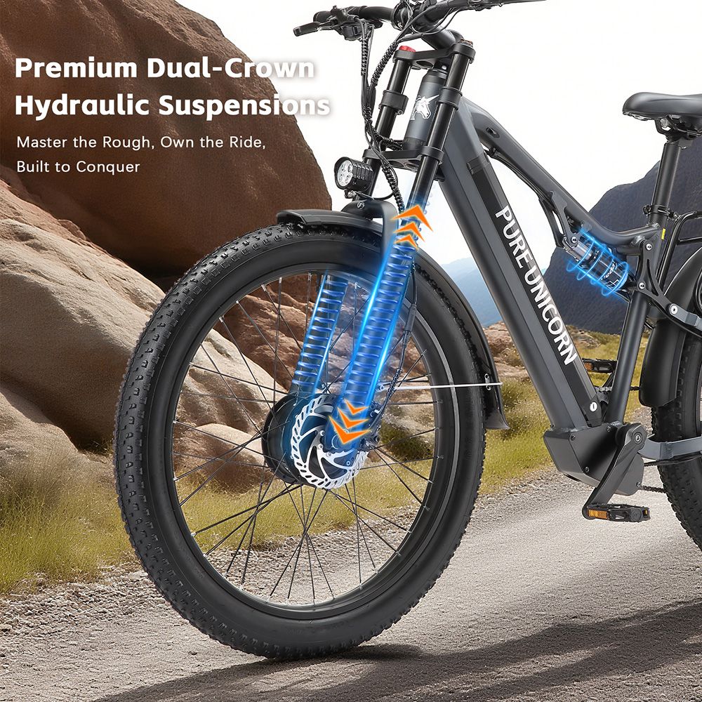 PURE UNICORN U7 Electric Bike, 1000W*2 Motor, 48V 19,2Ah batéria, 27.5