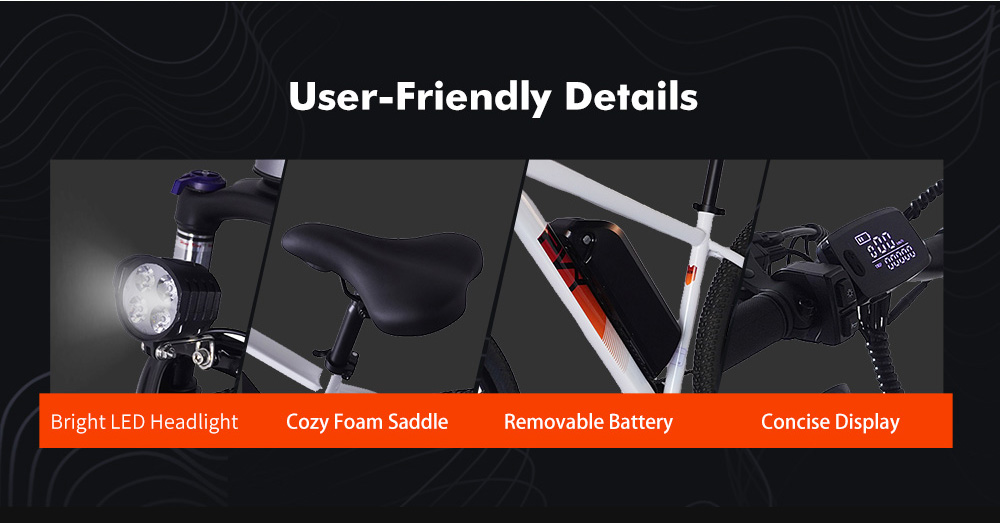 PVY M29 Electric Bike, 250W Motor, 48V 17.5Ah Battery, 29 inch Tires, 25km/h Max Speed, 120km Range, Dual Mechanical Disc Brakes, Front Hydraulic Shock Absorber, Shimano 7-speed, APP Control - Orange