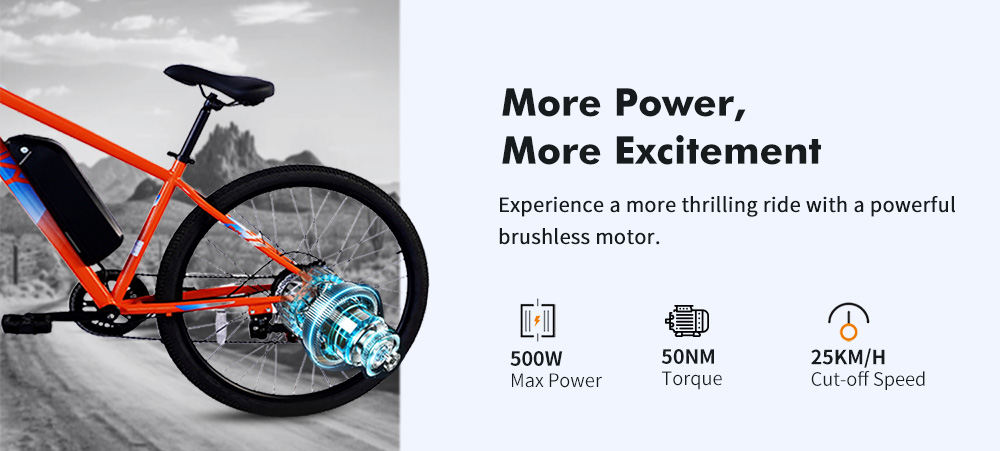PVY M29 Electric Bike, 250W Motor, 48V 17.5Ah Battery, 29 inch Tires, 25km/h Max Speed, 120km Range, Dual Mechanical Disc Brakes, Front Hydraulic Shock Absorber, Shimano 7-speed, APP Control - White