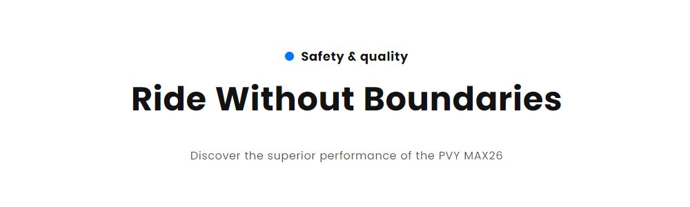 PVY MAX26 Electric Bike, 250W*2 Motor, 48V 30Ah Battery, 26*4.0 inch Tires, 25km/h Max Speed, 200km Range, Hydraulic Brake, Lockable Shock Absorbing Fork, Shimano 7-speed - Orange