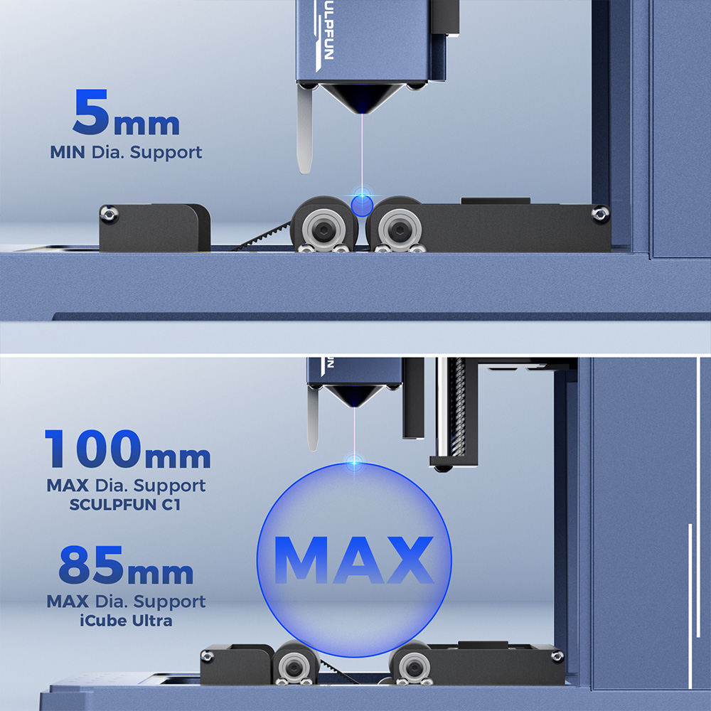 SCULPFUN RA Mini Rotary Roller for iCube Ultra / iCube Series / C1