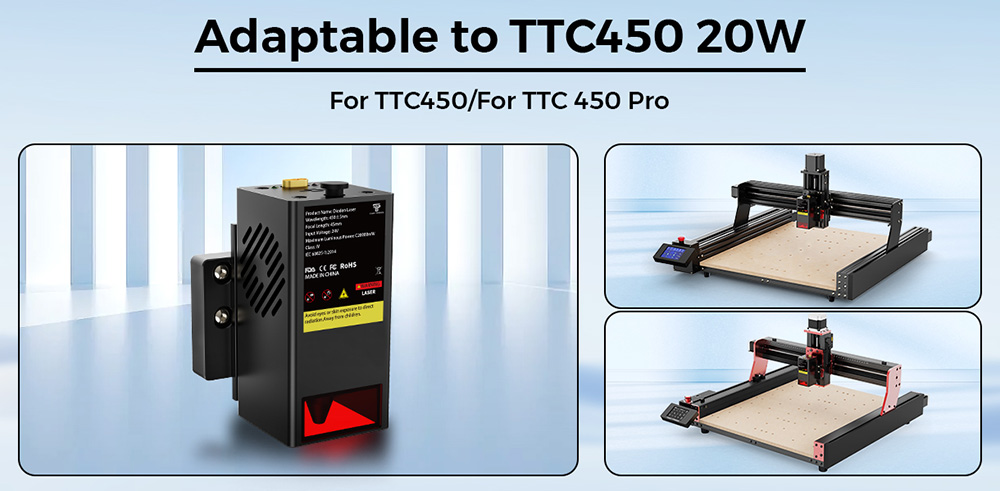 TWO TREES TC20W 20W Laser Module for TTC450 Pro/TTC450 Ultra CNC Router Machine