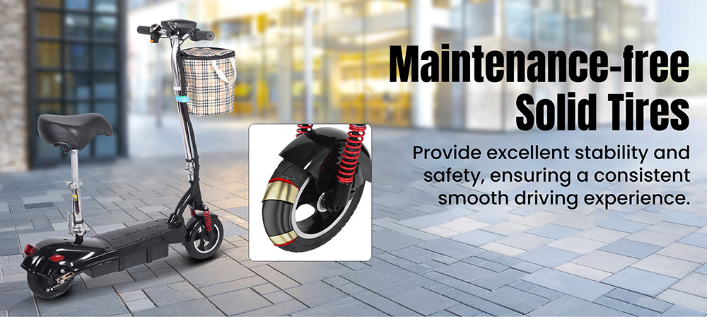 Unificare M5 Elektroroller mit Sitz, 350-W-Motor, 24-V-12-Ah-Akku, 20 km/h H&ouml;chstgeschwindigkeit, 12 km Reichweite, Trommelbremse