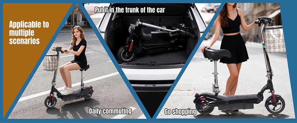 Unificare M5 Elektroroller mit Sitz, 350-W-Motor, 24-V-12-Ah-Akku, 20 km/h H&ouml;chstgeschwindigkeit, 12 km Reichweite, Trommelbremse