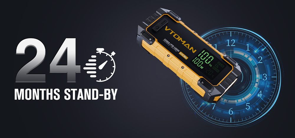 VTOMAN V10 Max 5500A 12V Starthilfeger&auml;t, 3,2'' Display, Batteriebooster f&uuml;r alle Benzin- und 12L-Dieselfahrzeuge, PD100W Schnellladung, 24000mAh Powerbank, IP65 wasser- und staubdicht