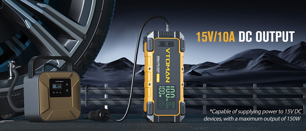 VTOMAN V10 Max 5500A 12V Starthilfeger&auml;t, 3,2'' Display, Batteriebooster f&uuml;r alle Benzin- und 12L-Dieselfahrzeuge, PD100W Schnellladung, 24000mAh Powerbank, IP65 wasser- und staubdicht