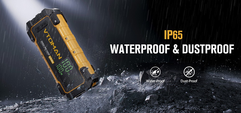 VTOMAN V10 Max 5500A 12V Starthilfeger&auml;t, 3,2'' Display, Batteriebooster f&uuml;r alle Benzin- und 12L-Dieselfahrzeuge, PD100W Schnellladung, 24000mAh Powerbank, IP65 wasser- und staubdicht