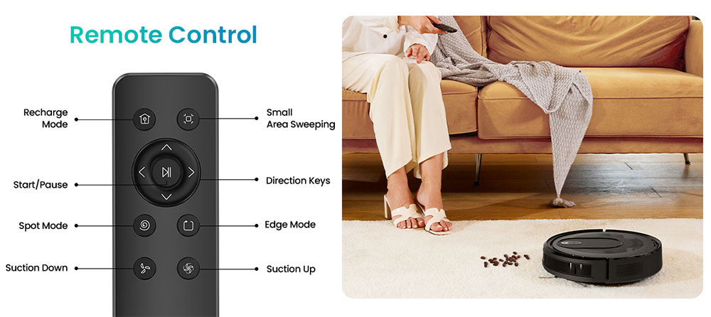 Vactidy Cleanova W7 Robot Vacuum Cleaner, 4000Pa Powerful Suction, 2-in-1 Vacuum & Mop, 120-Min Runtime, Smart APP & Voice Control, Multi-Sensor Navigation, Auto Recharge