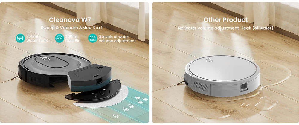 Vactidy Cleanova W7 Robot Vacuum Cleaner, 4000Pa Powerful Suction, 2-in-1 Vacuum & Mop, 120-Min Runtime, Smart APP & Voice Control, Multi-Sensor Navigation, Auto Recharge